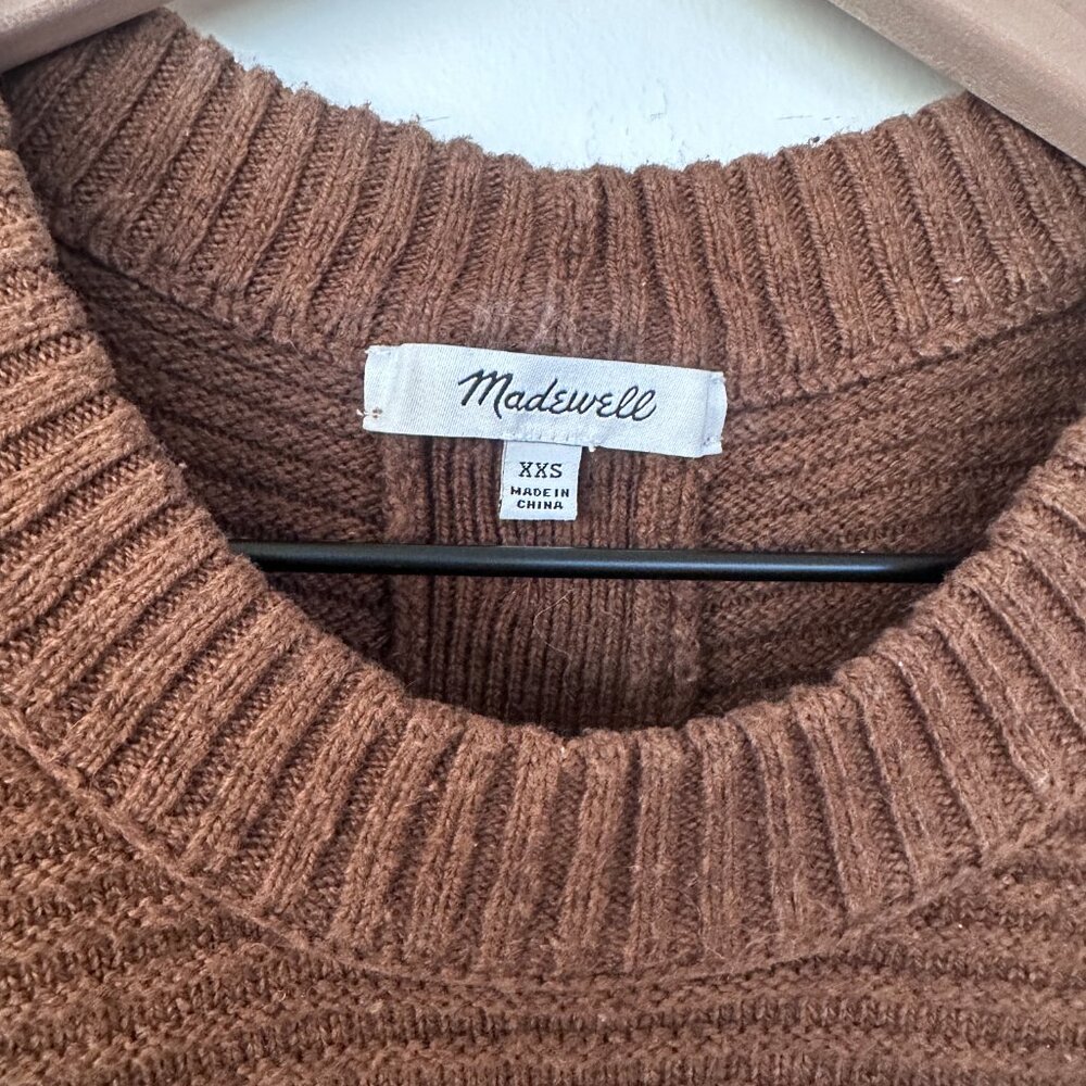 Madewell Button-Back Brown Sweater Size XXS - Picture 3 of 6